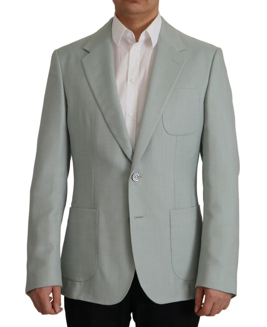 Dolce & Gabbana Light Green Cashmere Silk Blazer