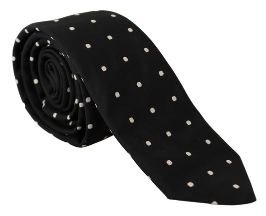 Dolce & Gabbana Elegant Black Polka Dot Designer Tie