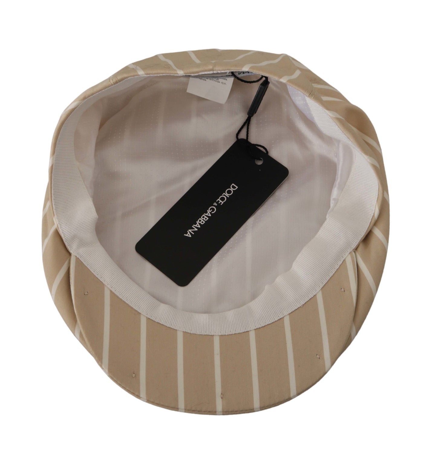 Dolce & Gabbana Elegant Striped Cotton Silk Newsboy Hat