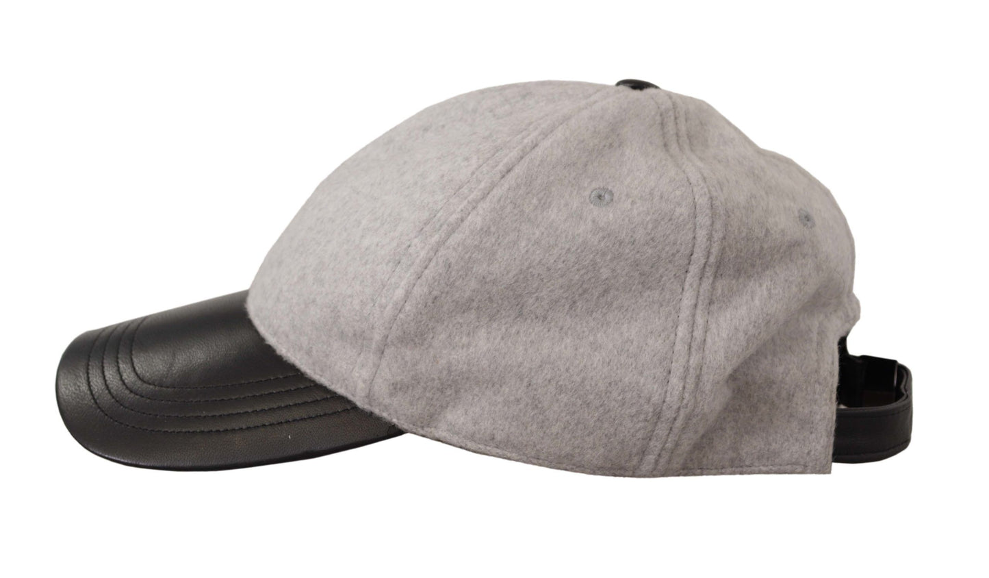 Dolce & Gabbana Elegant Cashmere-Leather Baseball Hat