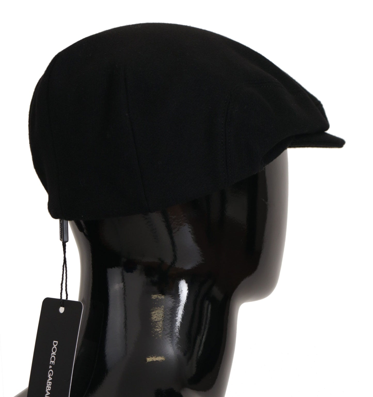 Dolce & Gabbana Elegant Black Newsboy Cap in Virgin Wool Blend