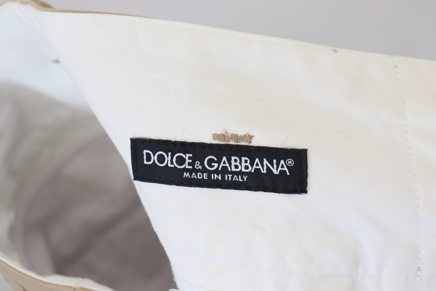 Dolce & Gabbana Elegant High Waist Straight Pants in Beige