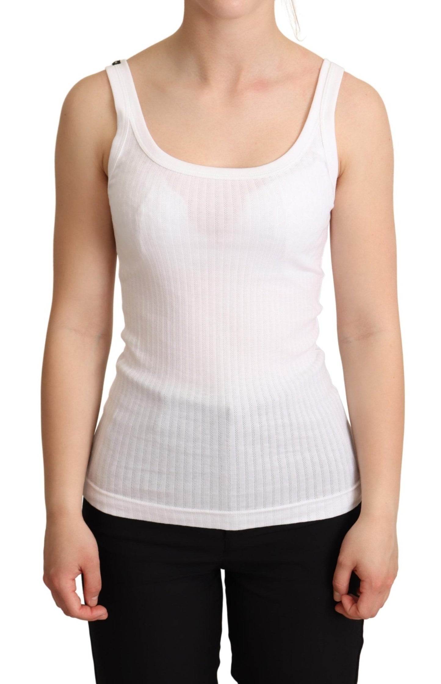 Dolce & Gabbana Chic White Cotton Blend Tank Top