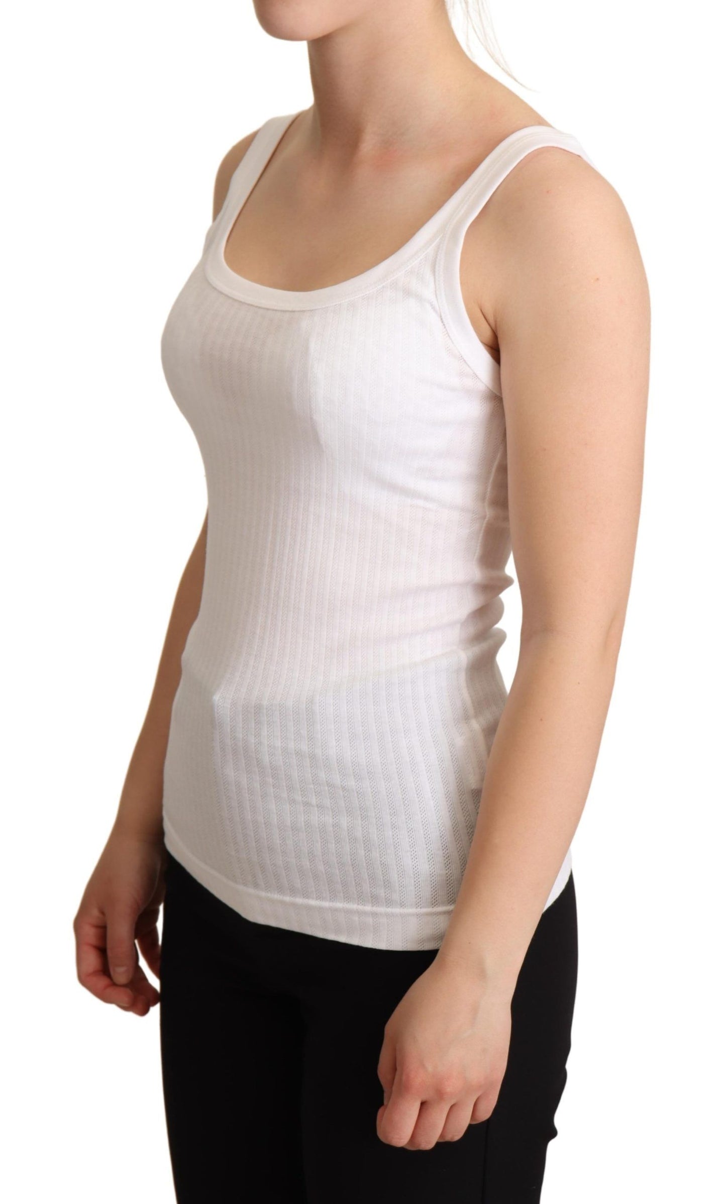 Dolce & Gabbana Chic White Cotton Blend Tank Top