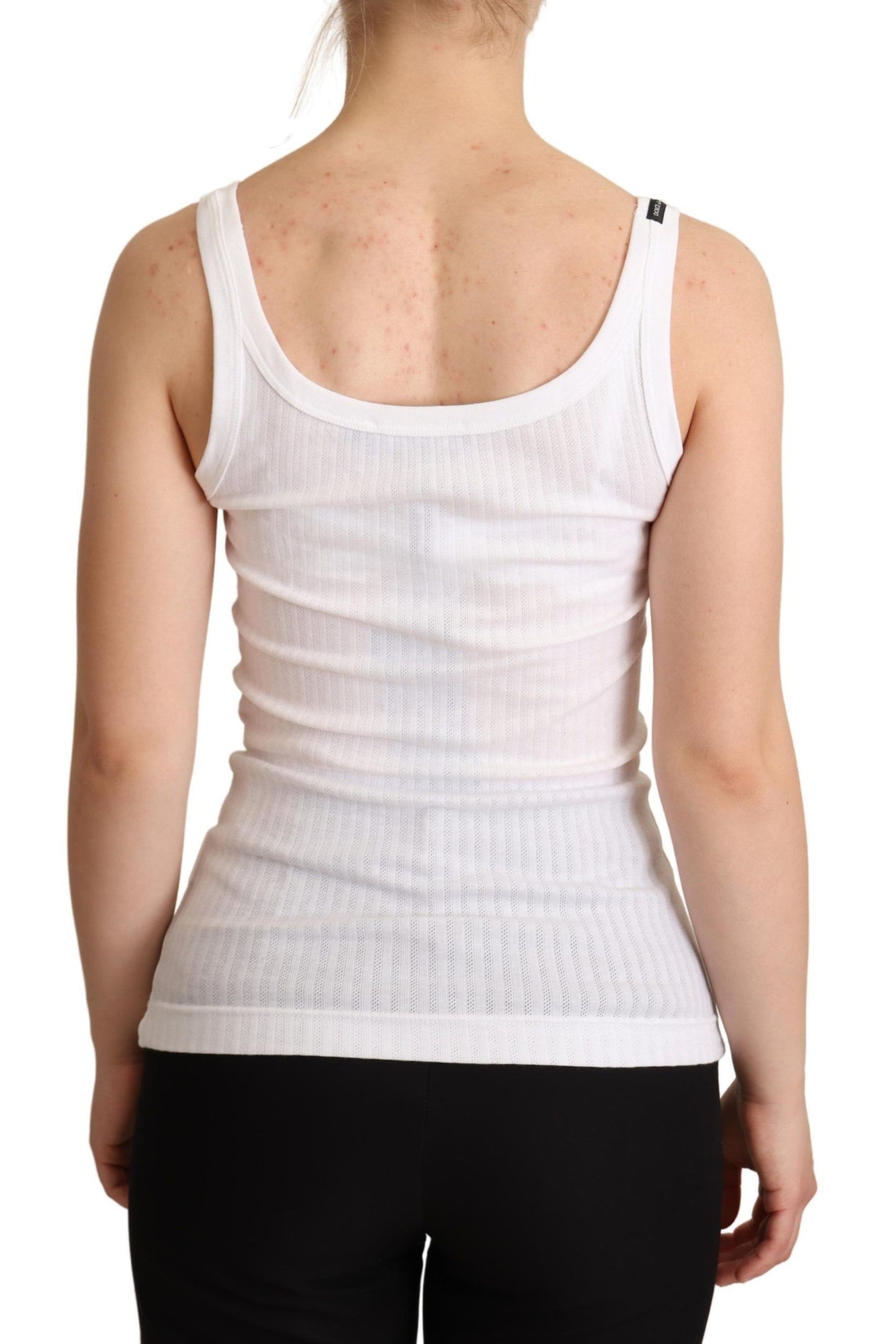 Dolce & Gabbana Chic White Cotton Blend Tank Top