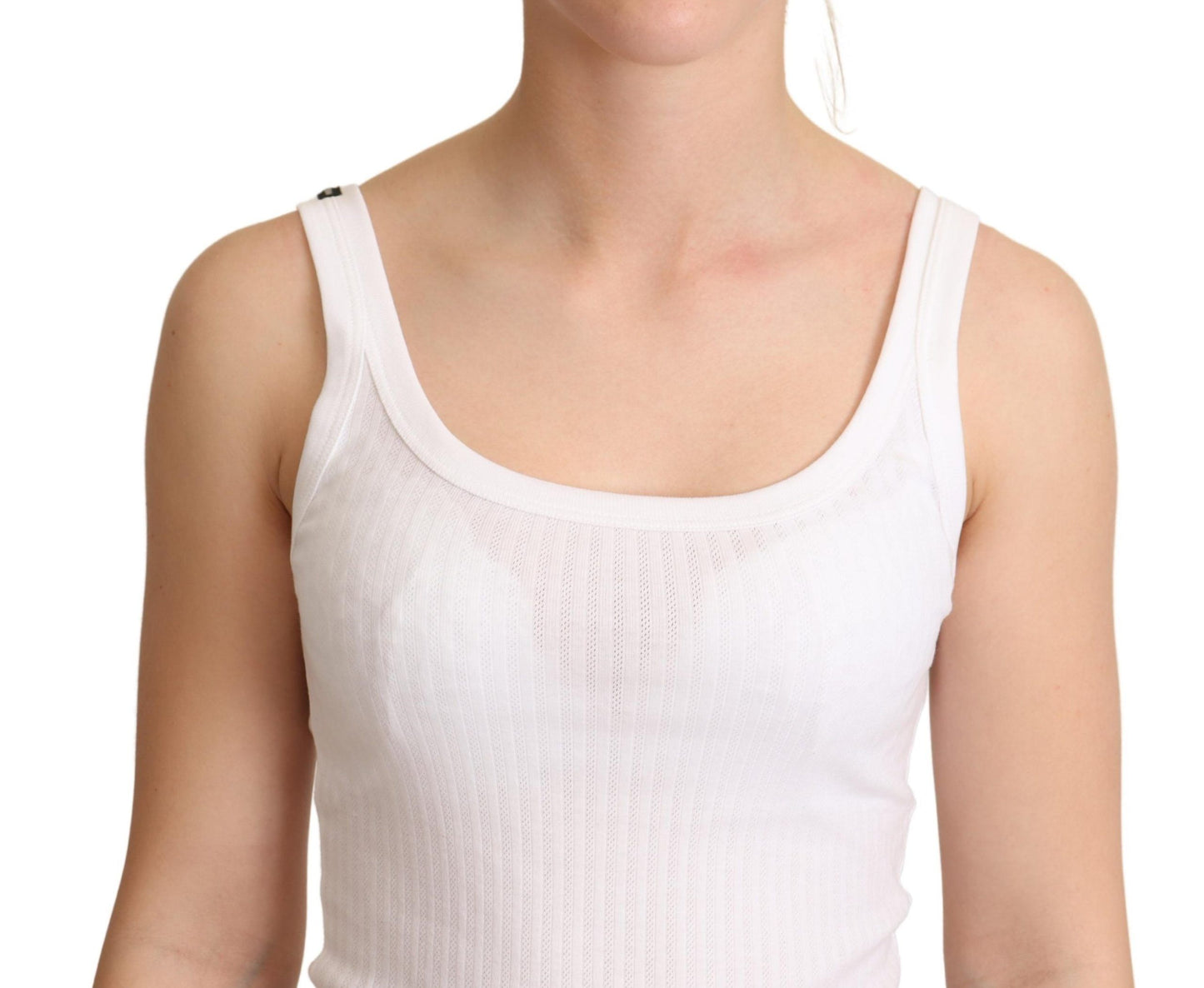 Dolce & Gabbana Chic White Cotton Blend Tank Top