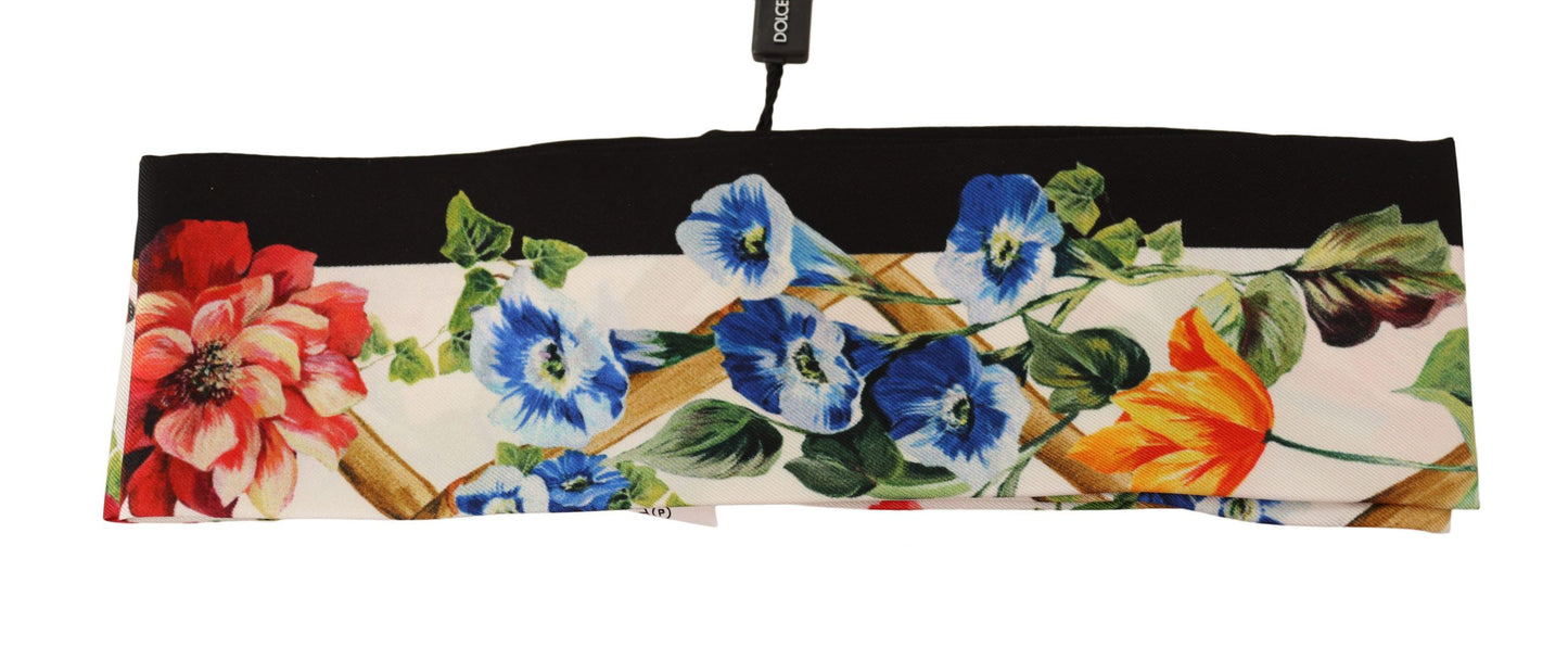 Dolce & Gabbana Floral Silk Bandeau Scarf - Elegance in Bloom