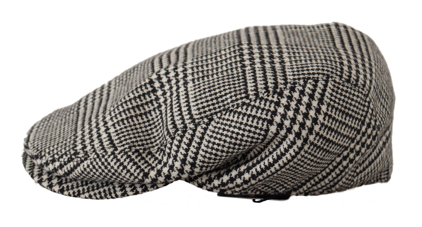 Dolce & Gabbana Elegant Houndstooth Newsboy Cap