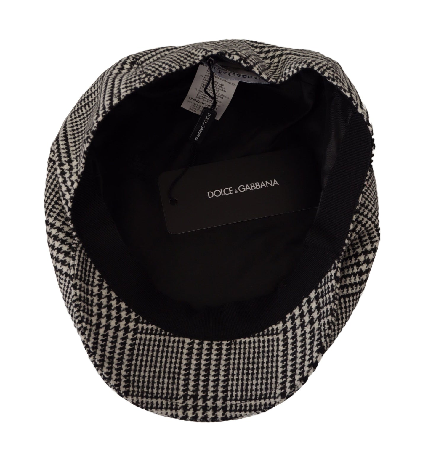 Dolce & Gabbana Elegant Houndstooth Newsboy Cap