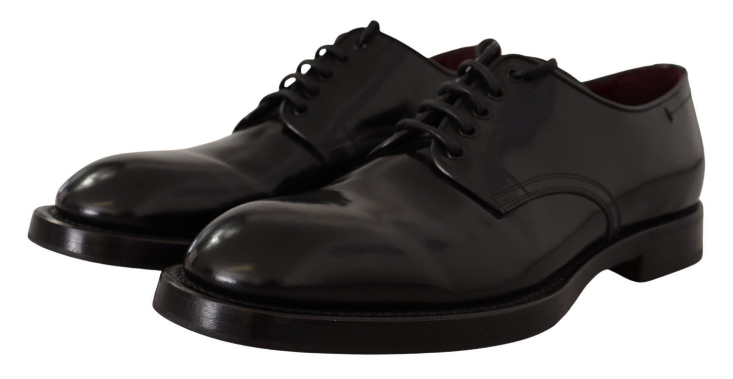 Dolce & Gabbana Elegant Black Leather Formal Derby Shoes