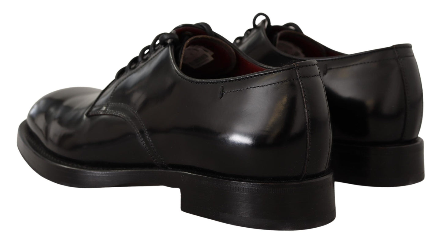 Dolce & Gabbana Elegant Black Leather Formal Derby Shoes