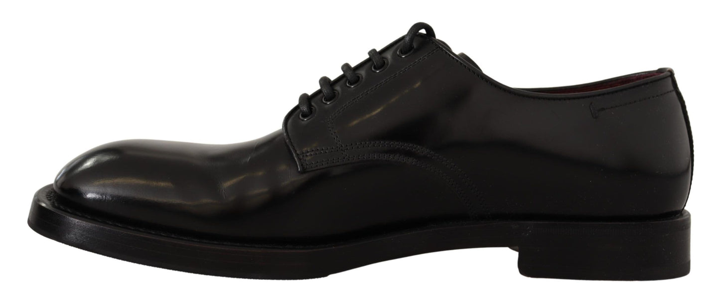 Dolce & Gabbana Elegant Black Leather Formal Derby Shoes