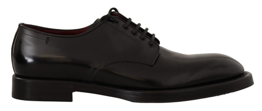 Dolce & Gabbana Elegant Black Leather Formal Derby Shoes