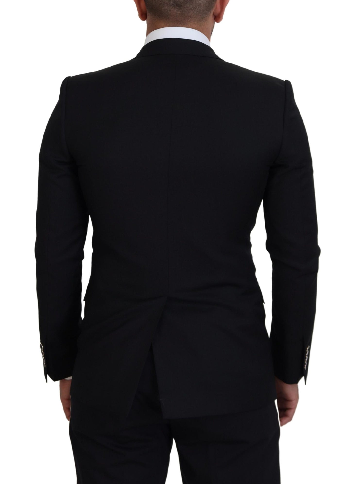 Dolce & Gabbana Elegant Embroidered Black Wool Blazer