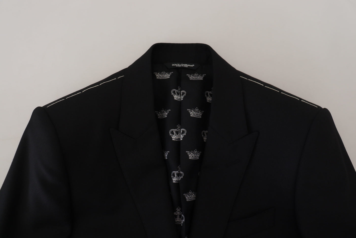 Dolce & Gabbana Elegant Embroidered Black Wool Blazer