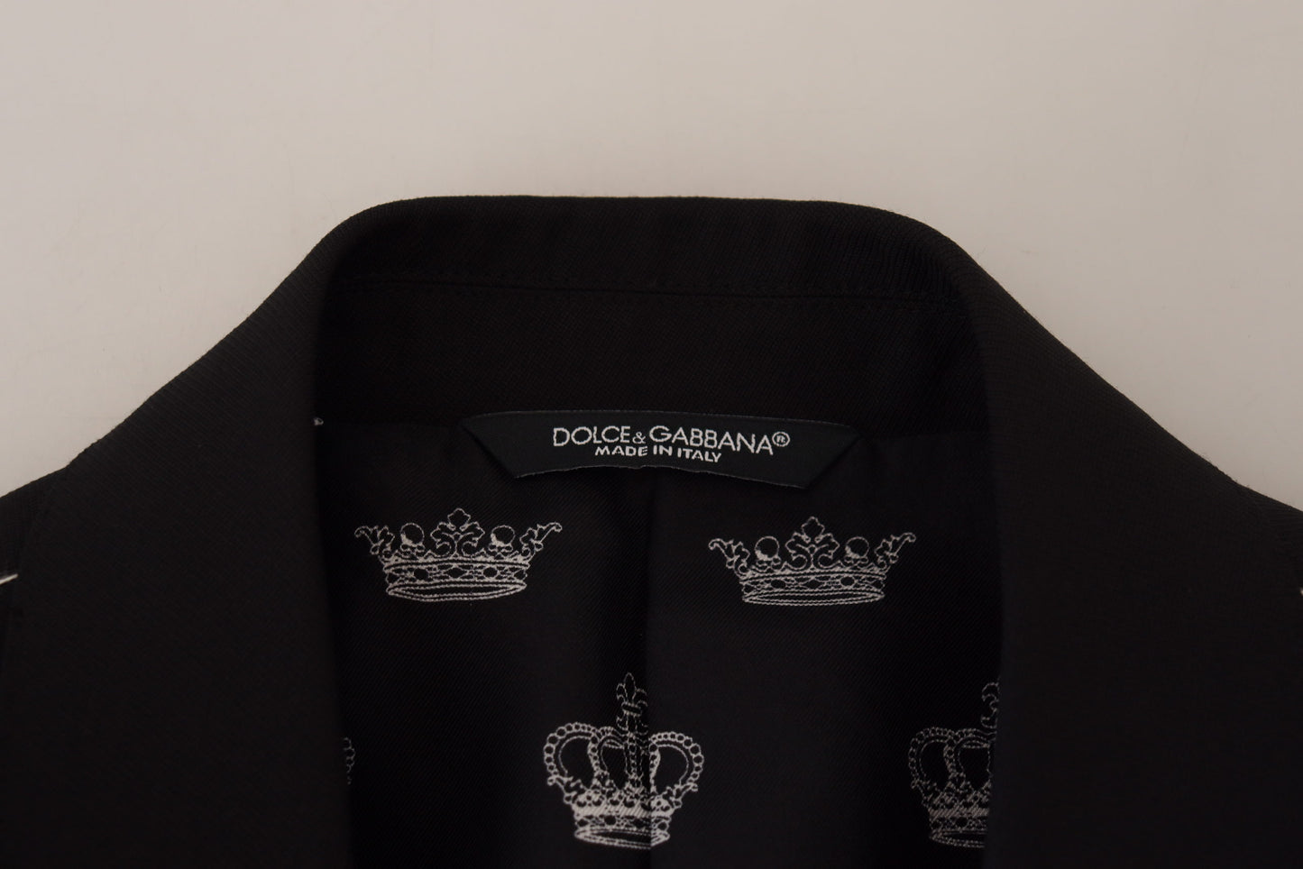 Dolce & Gabbana Elegant Embroidered Black Wool Blazer