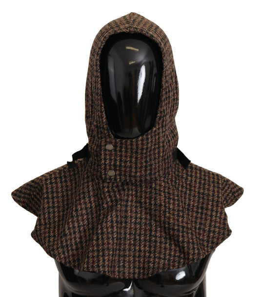 Dolce & Gabbana Elegant Houndstooth Whole Head Wrap Hat