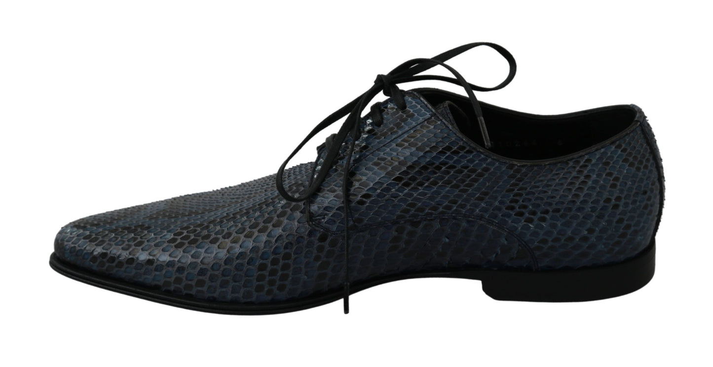 Dolce & Gabbana Elegant Blue Python Leather Dress Shoes