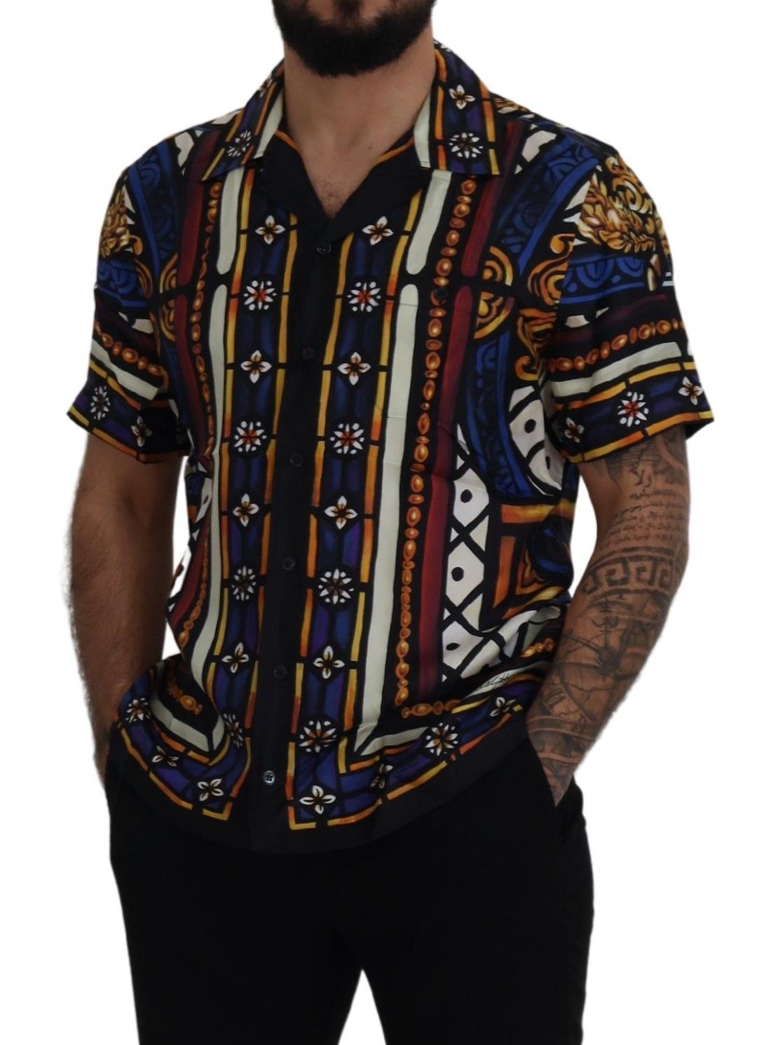 Dolce & Gabbana Elegant Multicolor Silk Men's Shirt