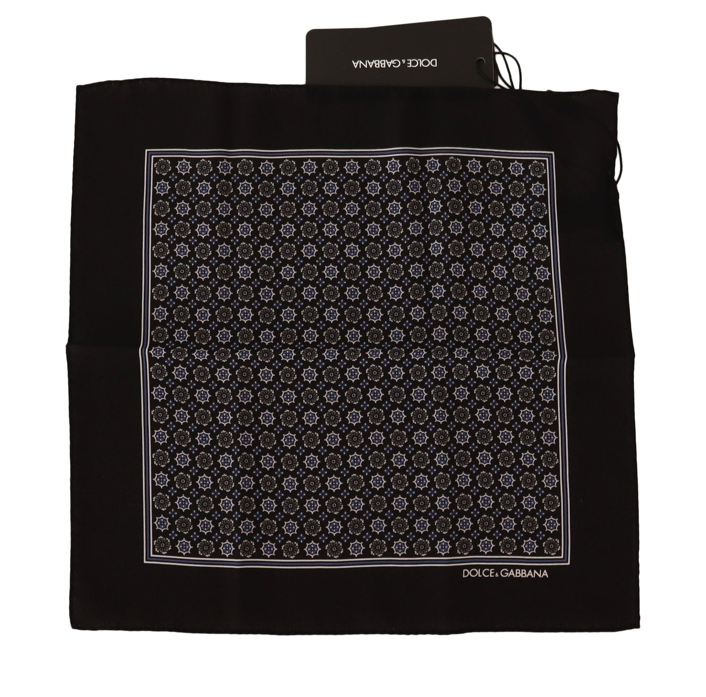 Dolce & Gabbana Elegant Black Silk Pocket Square Scarf