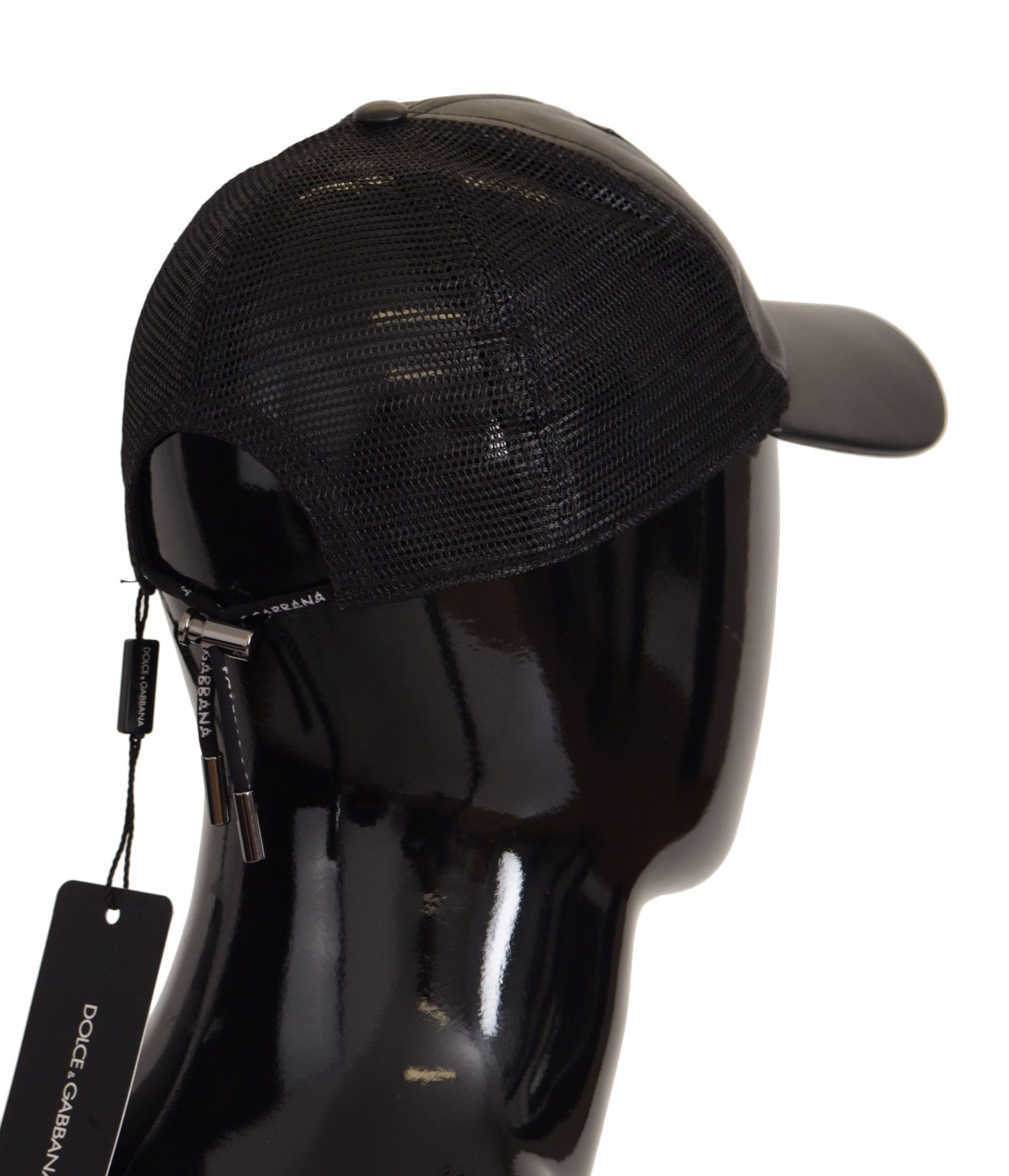 Dolce & Gabbana Elegant Black Leather Baseball Cap