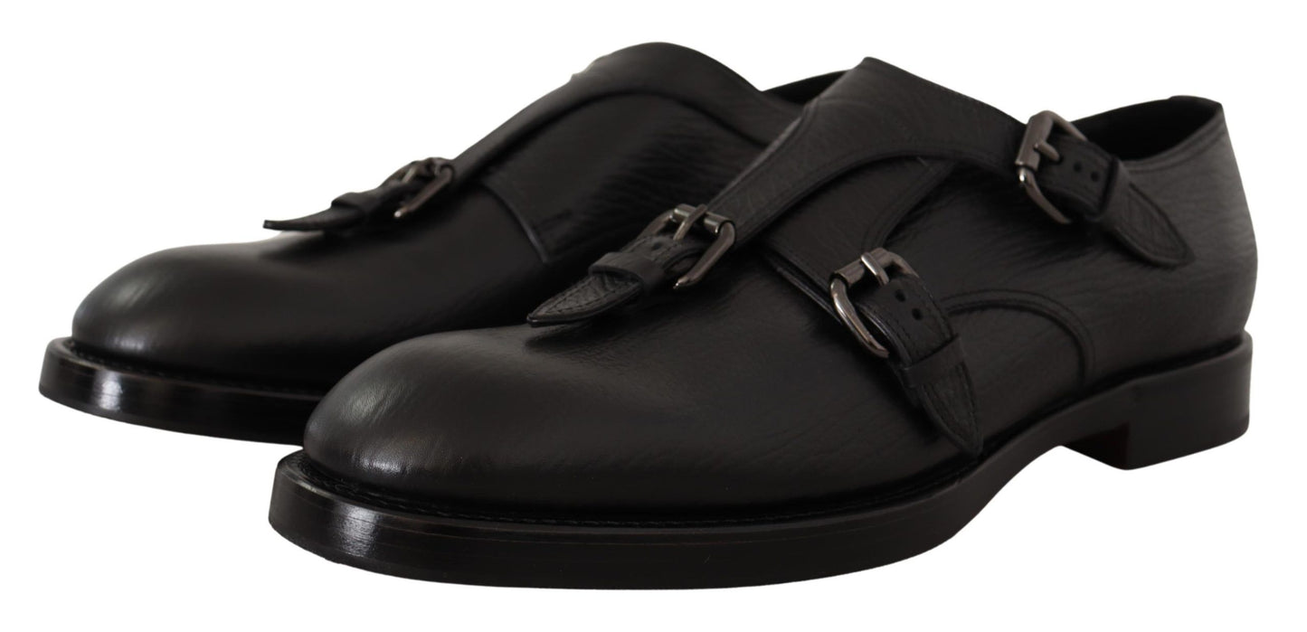 Dolce & Gabbana Elegant Black Monk Strap Dress Shoes