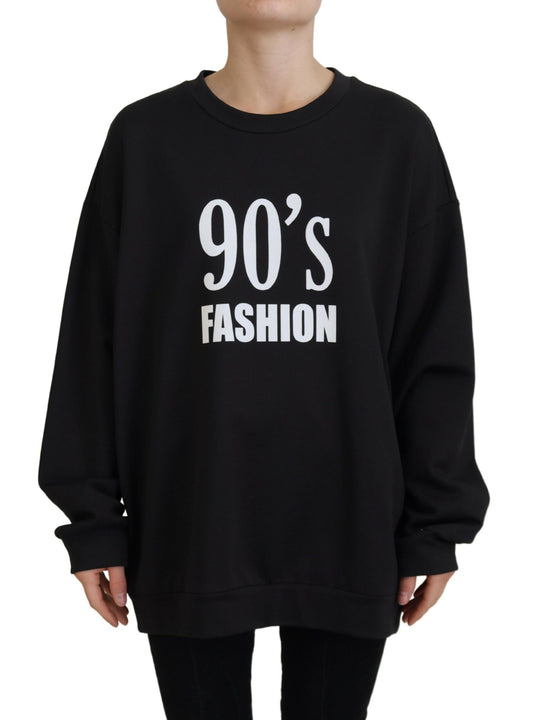 Dolce & Gabbana Chic Black Cotton Crewneck Sweatshirt