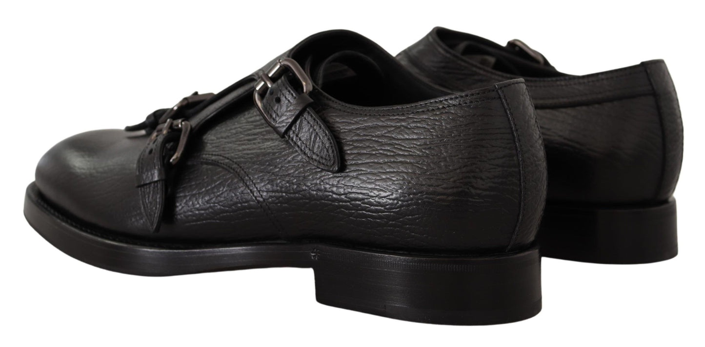 Dolce & Gabbana Elegant Black Monk Strap Dress Shoes