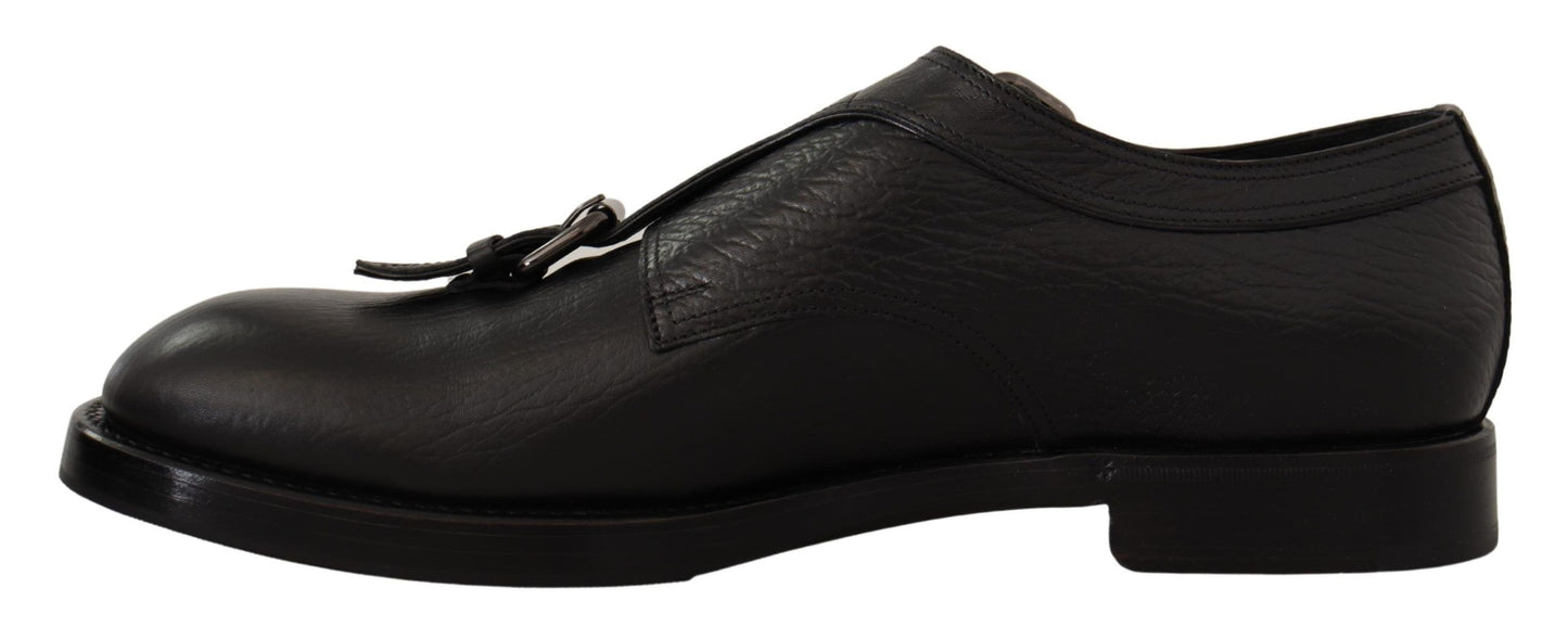 Dolce & Gabbana Elegant Black Monk Strap Dress Shoes