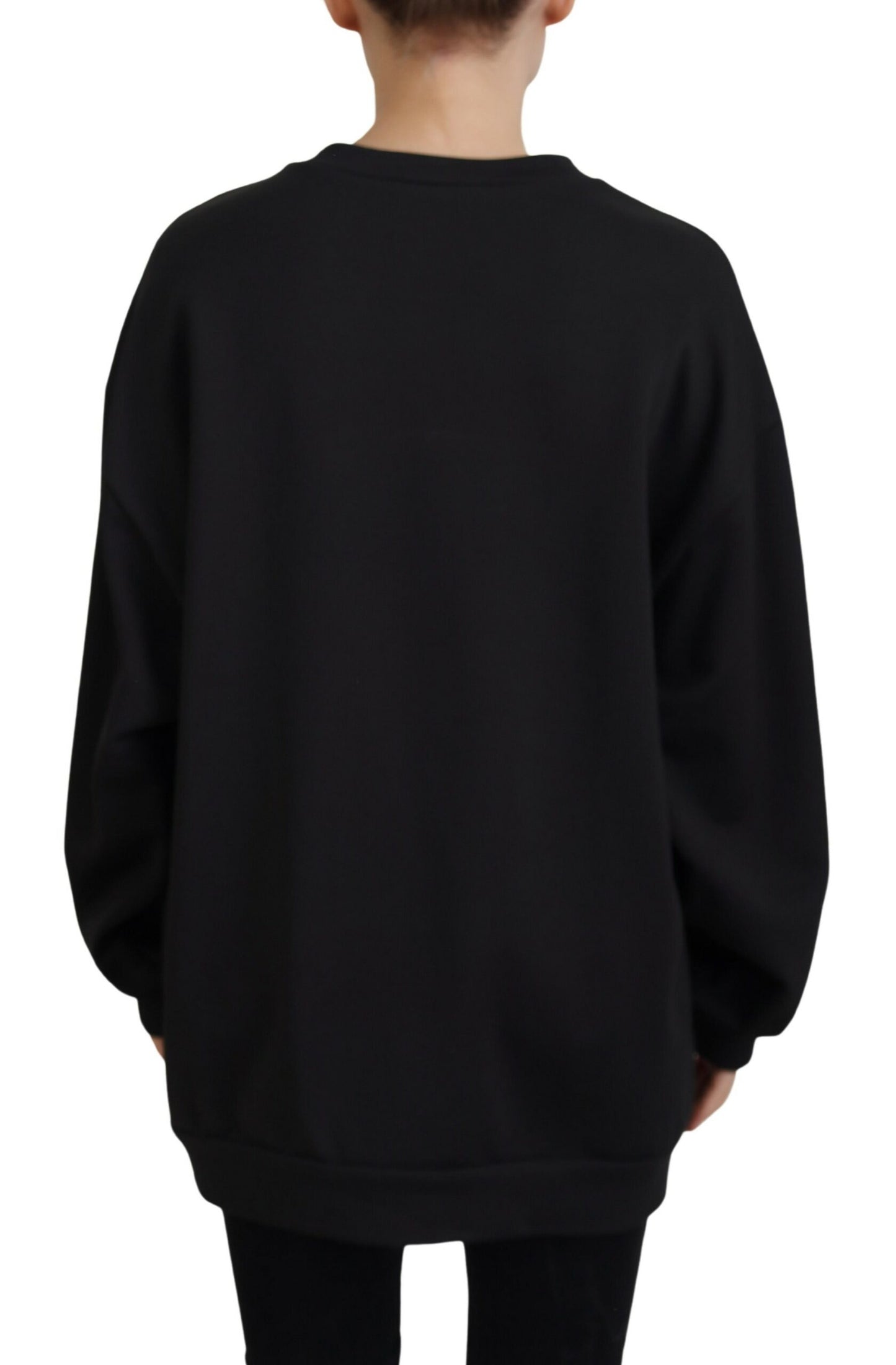 Dolce & Gabbana Chic Black Cotton Crewneck Sweatshirt