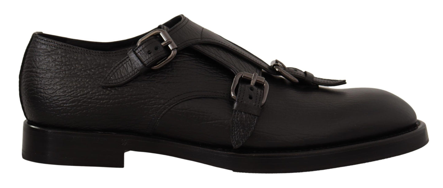 Dolce & Gabbana Elegant Black Monk Strap Dress Shoes