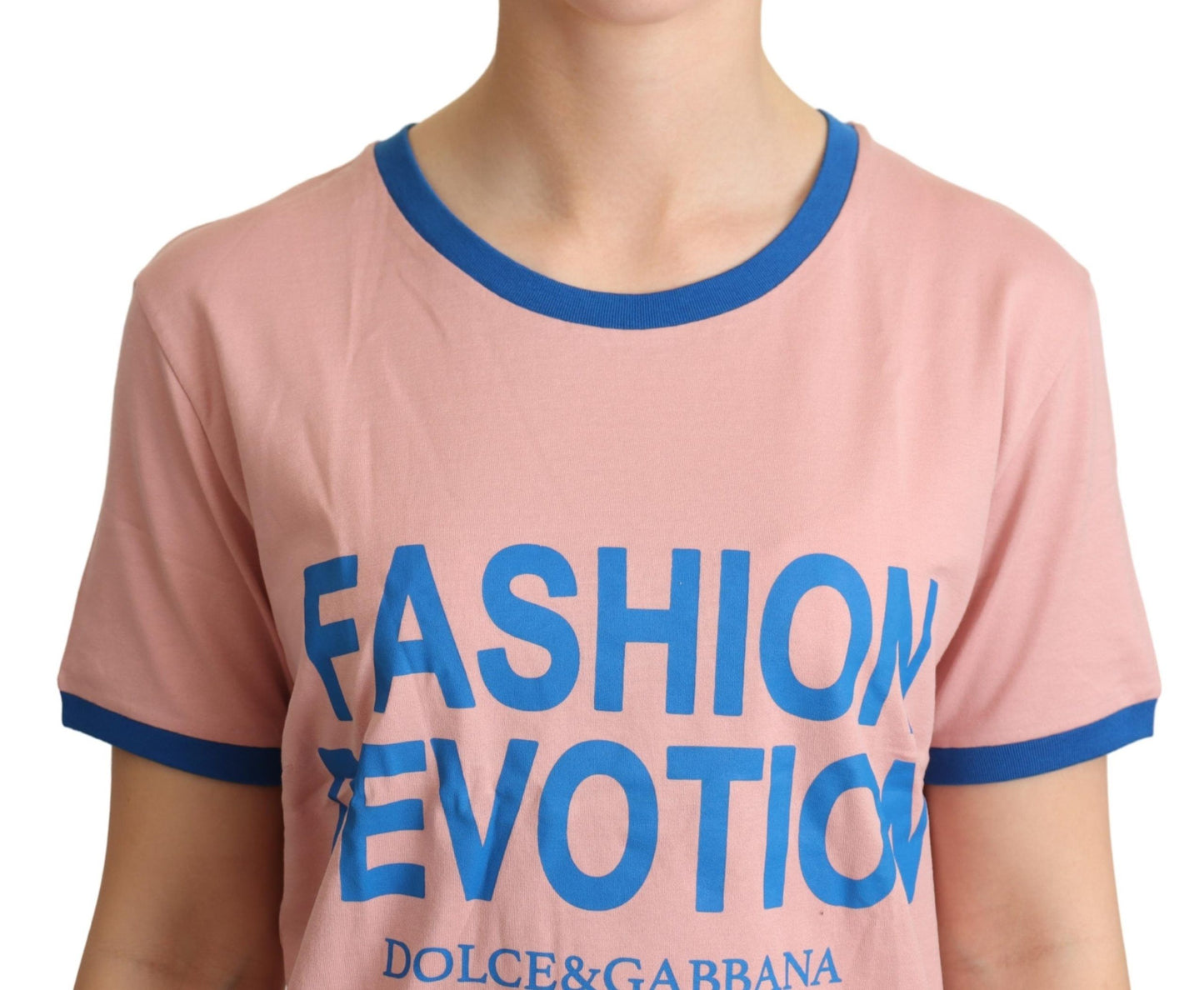 Dolce & Gabbana Chic Pink Fashion Devotion Crewneck Tee