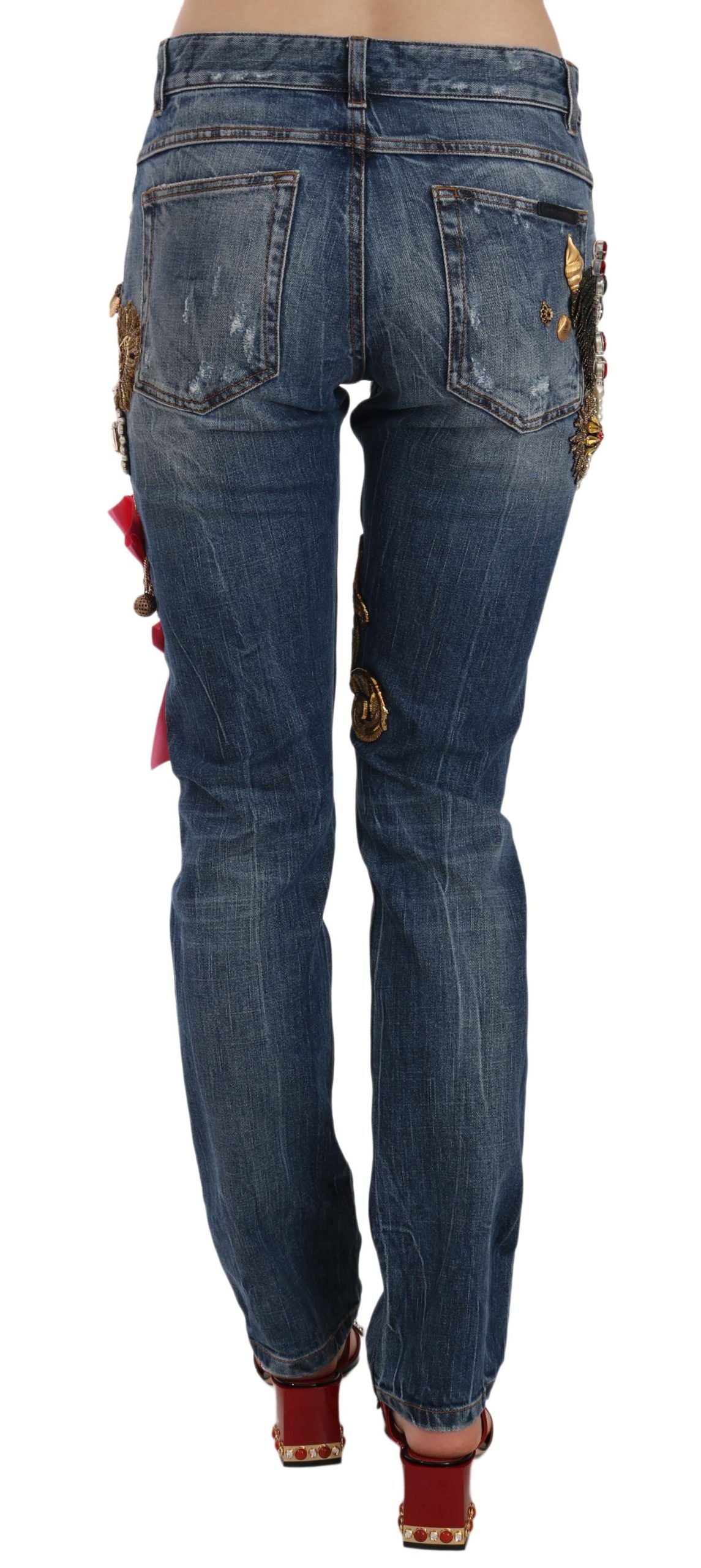 Dolce & Gabbana Jewel Embroidered Skinny Denim