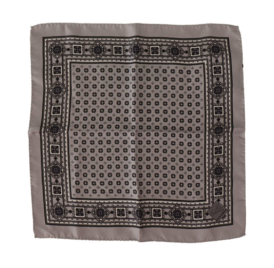 Dolce & Gabbana Elegant Grey Silk Pocket Square Scarf