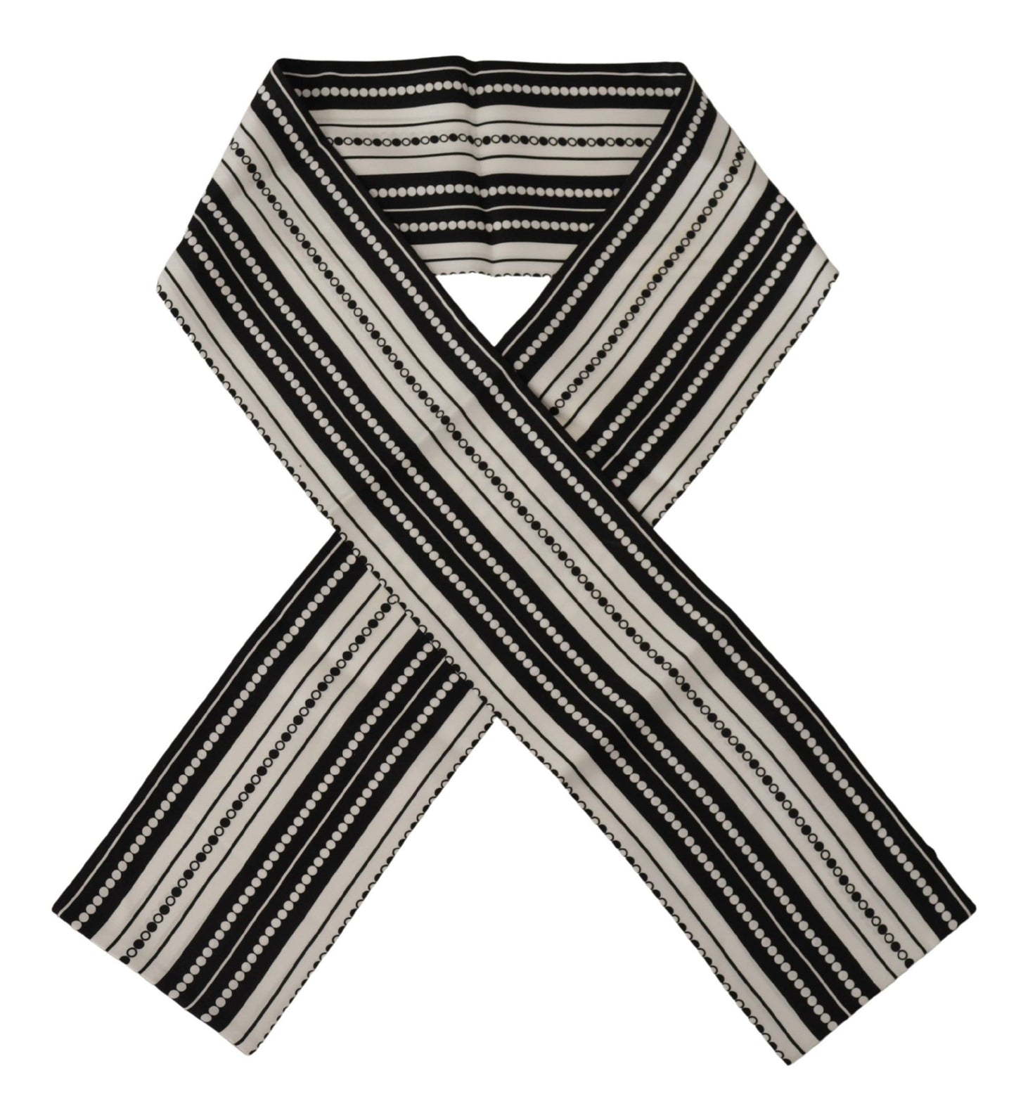 Dolce & Gabbana Elegant Silk Men's Scarf Black and White