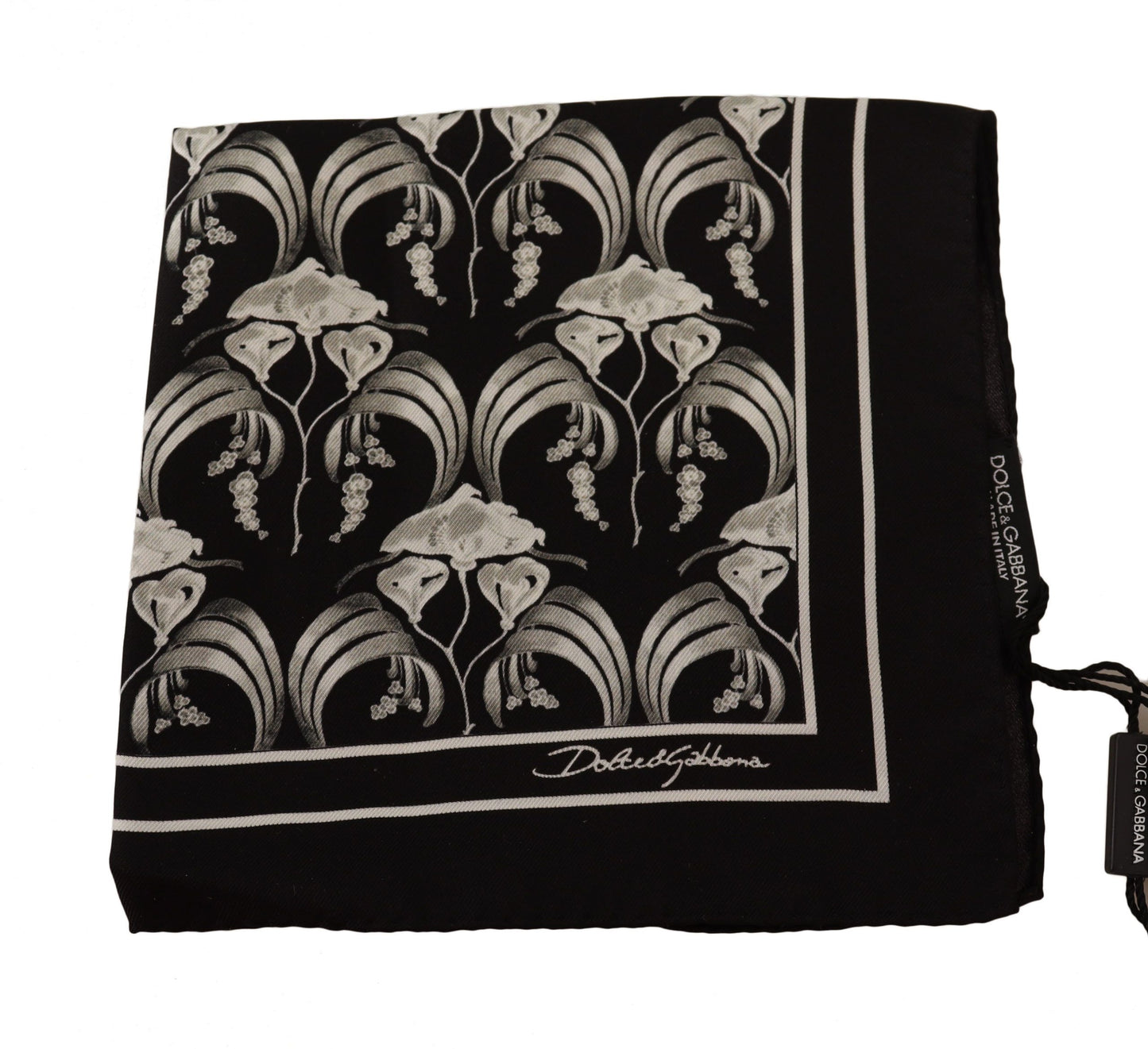 Dolce & Gabbana Elegant Silk Floral Pocket Square