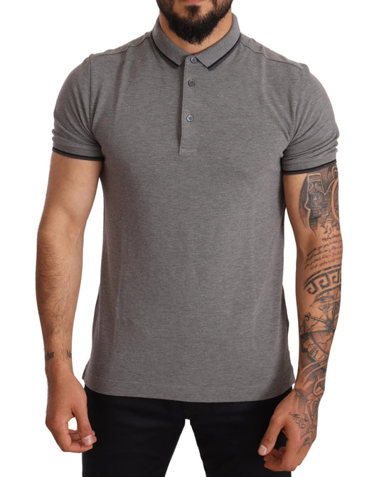 Dolce & Gabbana Elegant Gray Cotton Polo Shirt