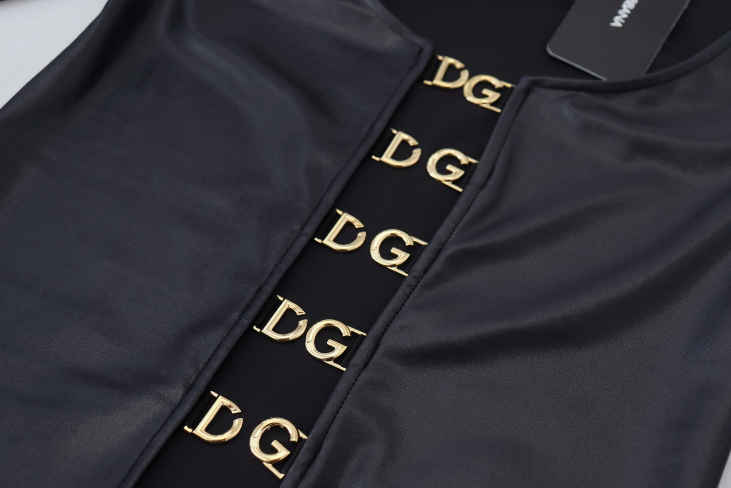 Dolce & Gabbana Elegant Black Logo Buckle Blouse