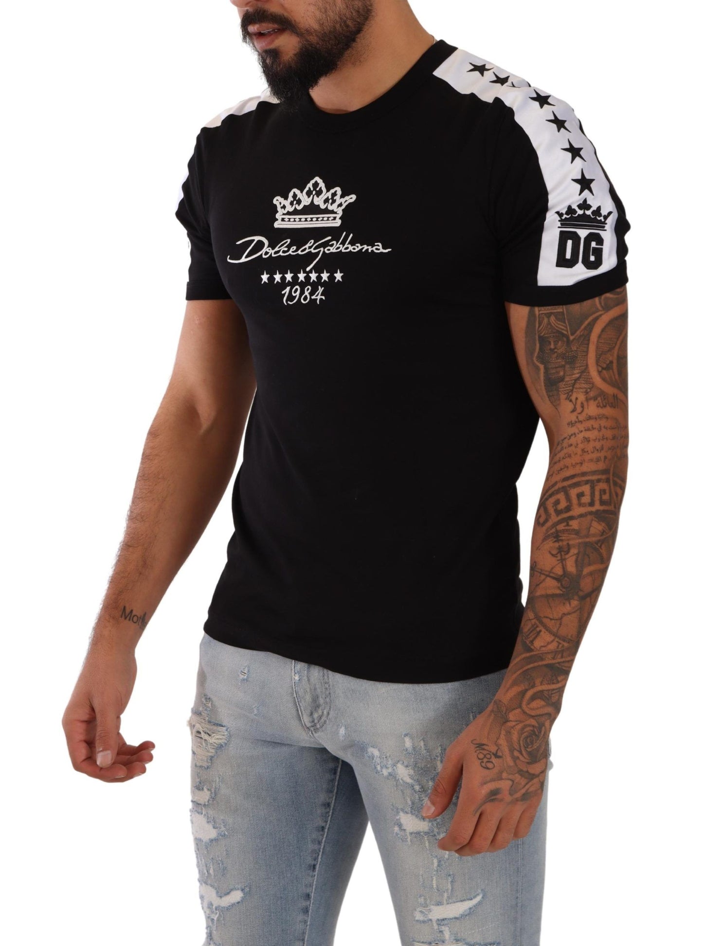 Dolce & Gabbana Elegant Star Crown Crewneck Tee