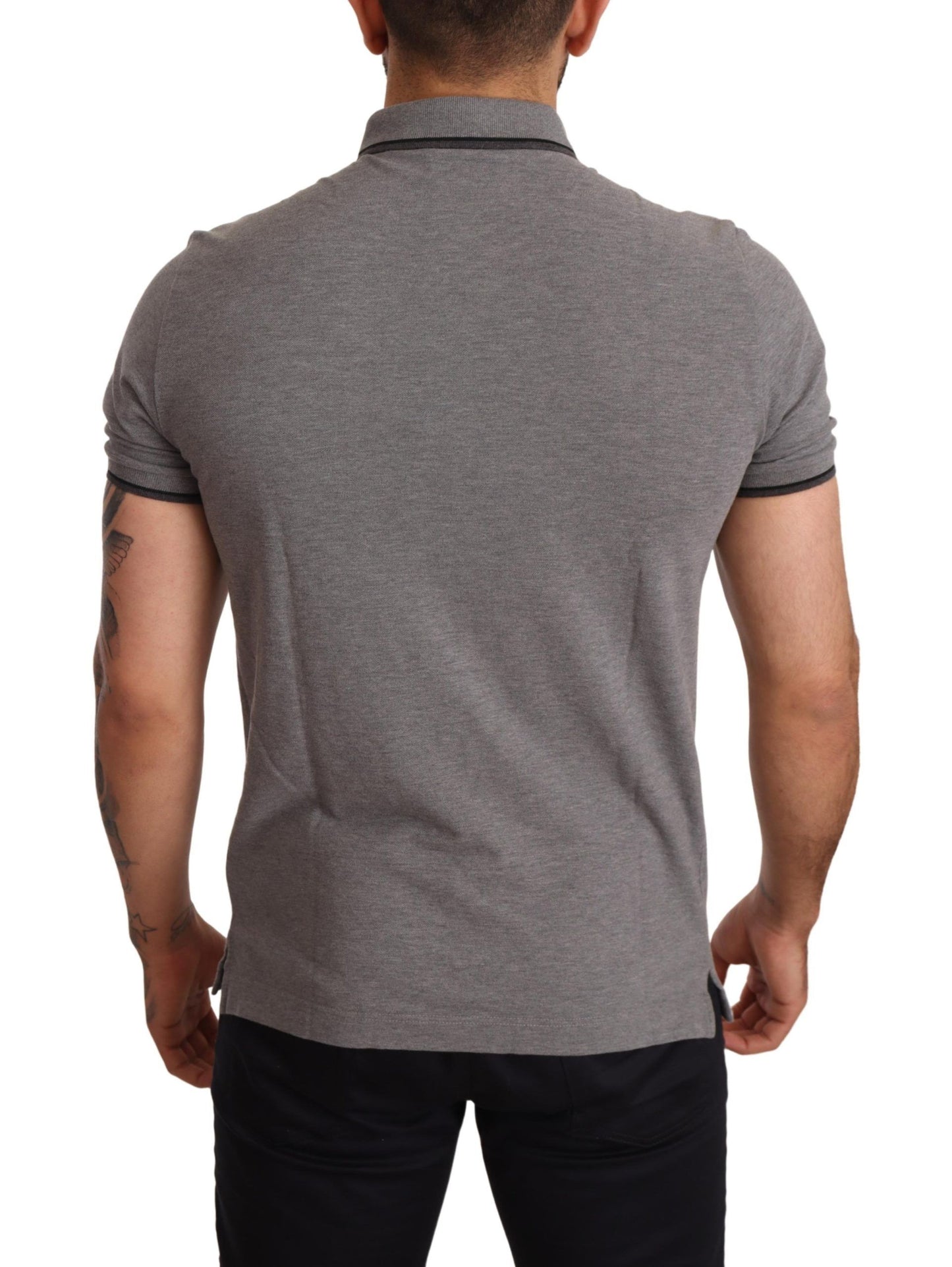 Dolce & Gabbana Elegant Gray Cotton Polo Shirt