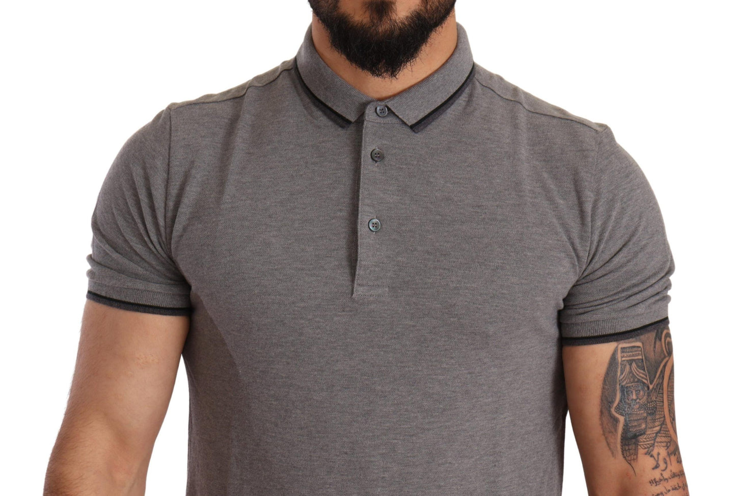 Dolce & Gabbana Elegant Gray Cotton Polo Shirt