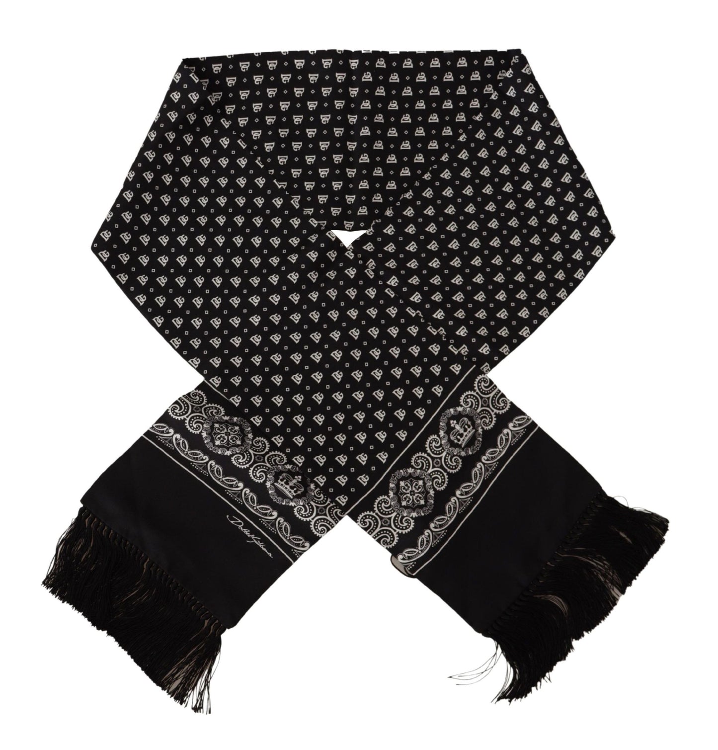 Dolce & Gabbana Elegant Black Silk Men's Scarf