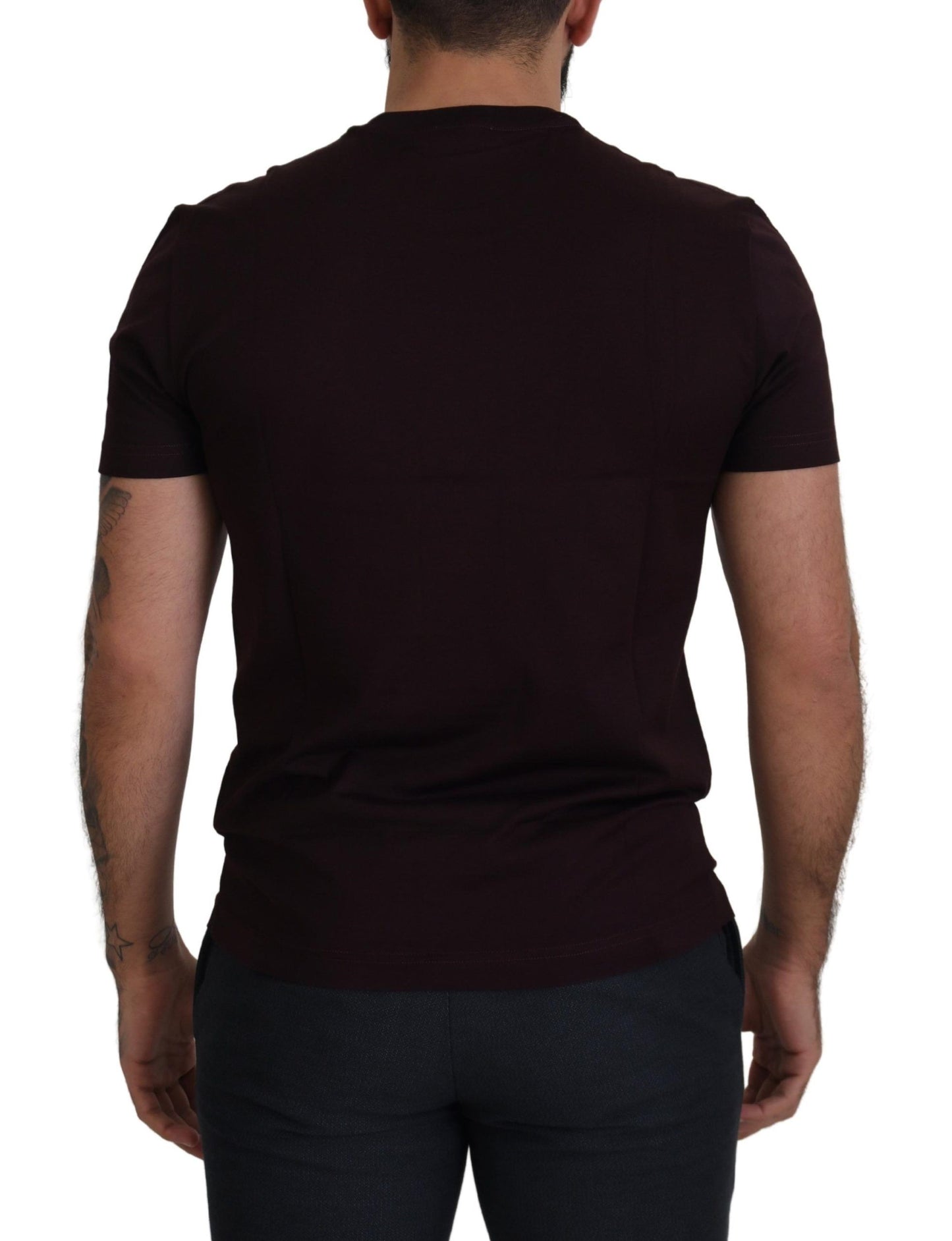 Dolce & Gabbana Elegant Bordeaux Crewneck Cotton Tee