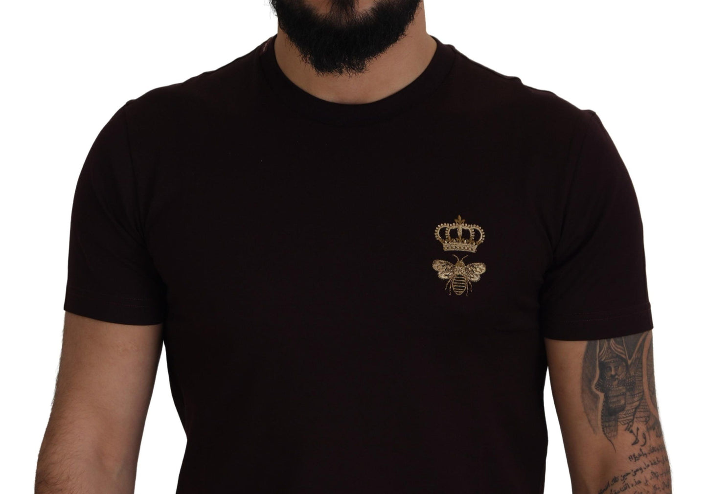 Dolce & Gabbana Elegant Bordeaux Crewneck Cotton Tee