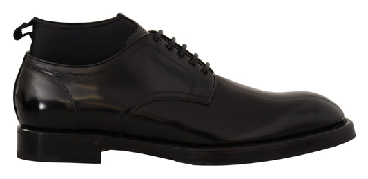 Dolce & Gabbana Elegant Black Lace-Up Dress Formal Shoes