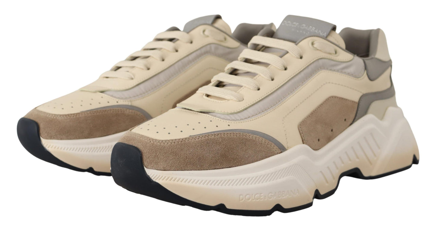 Dolce & Gabbana Daymaster Casual Beige Leather Sneakers