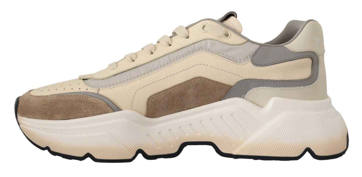 Dolce & Gabbana Daymaster Casual Beige Leather Sneakers