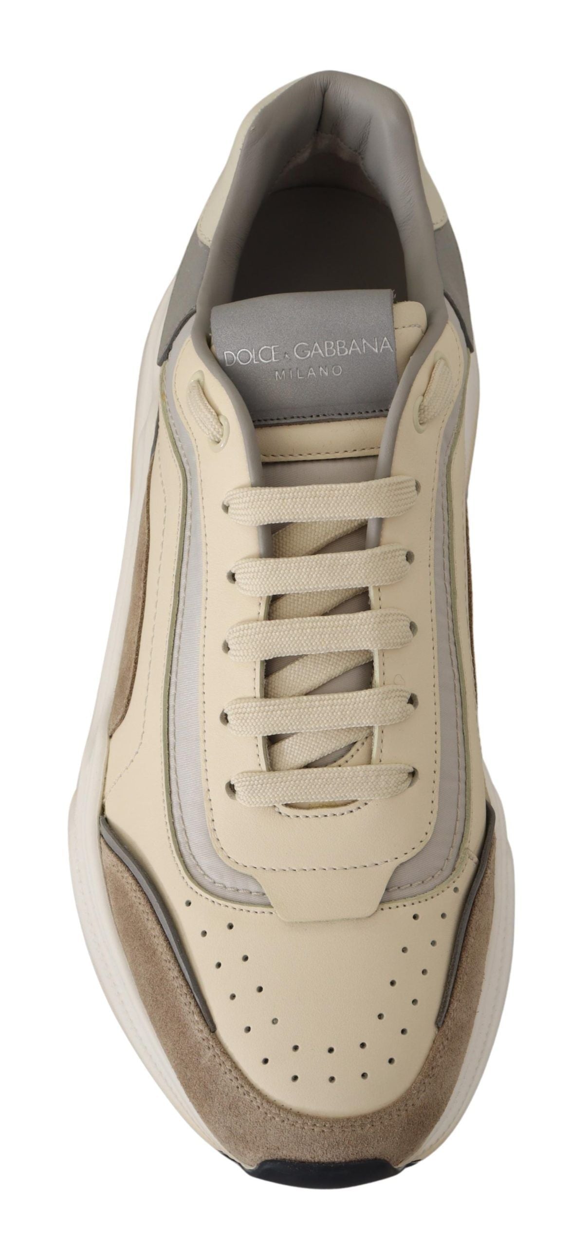 Dolce & Gabbana Daymaster Casual Beige Leather Sneakers