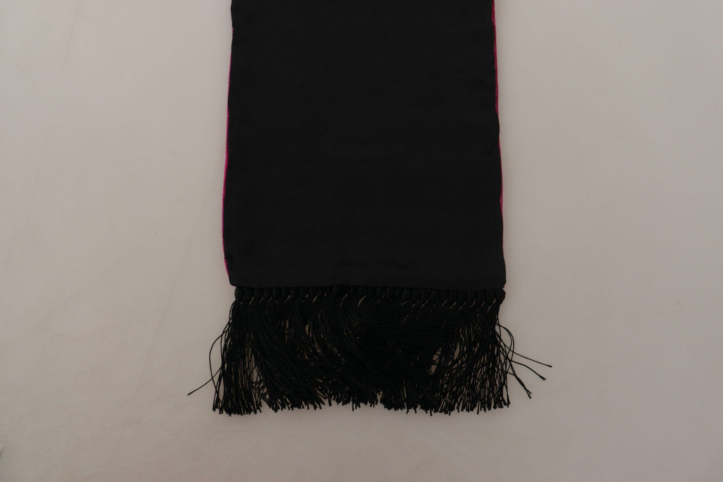 Dolce & Gabbana Bordeaux Velvet Magenta Neck Wrap Fringes Scarf