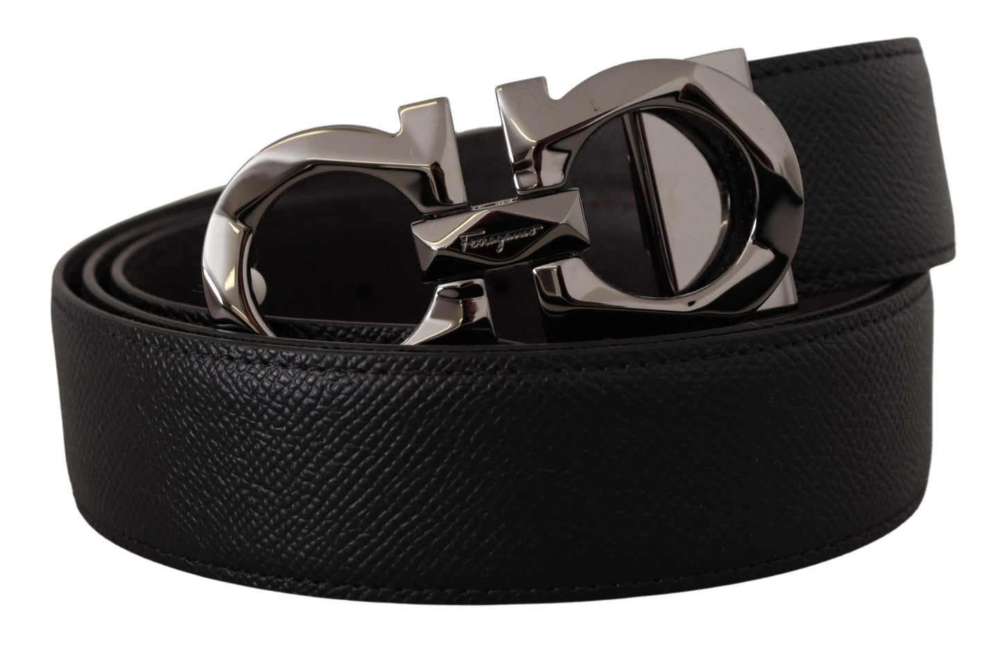 Salvatore Ferragamo Elegant Reversible Leather Belt - Silver Buckle